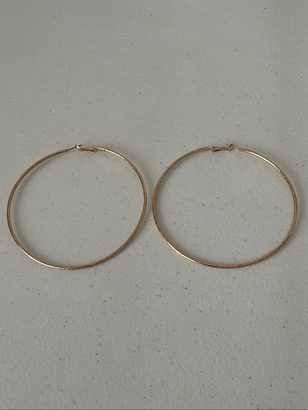 Textured Gold Tone Hoop Earrings